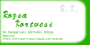 rozsa kortvesi business card